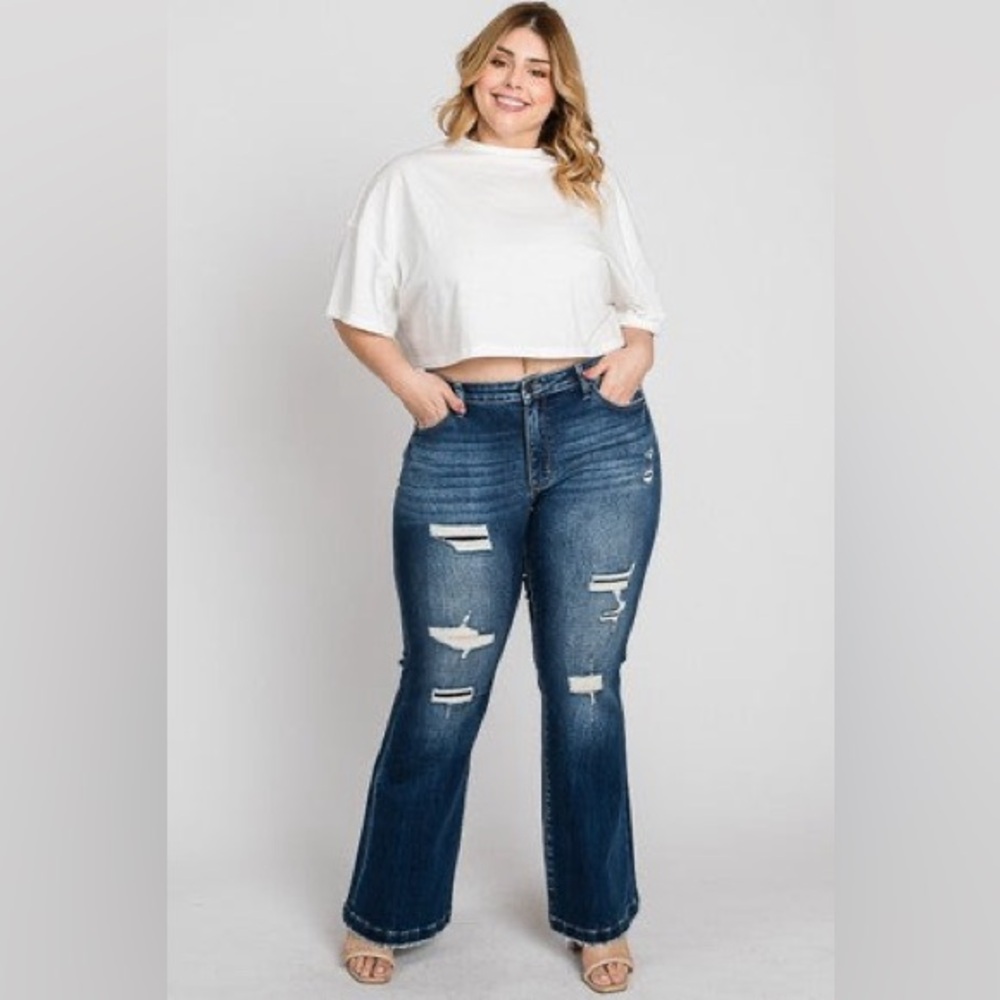 Petra153 Distressed Flare Jeans